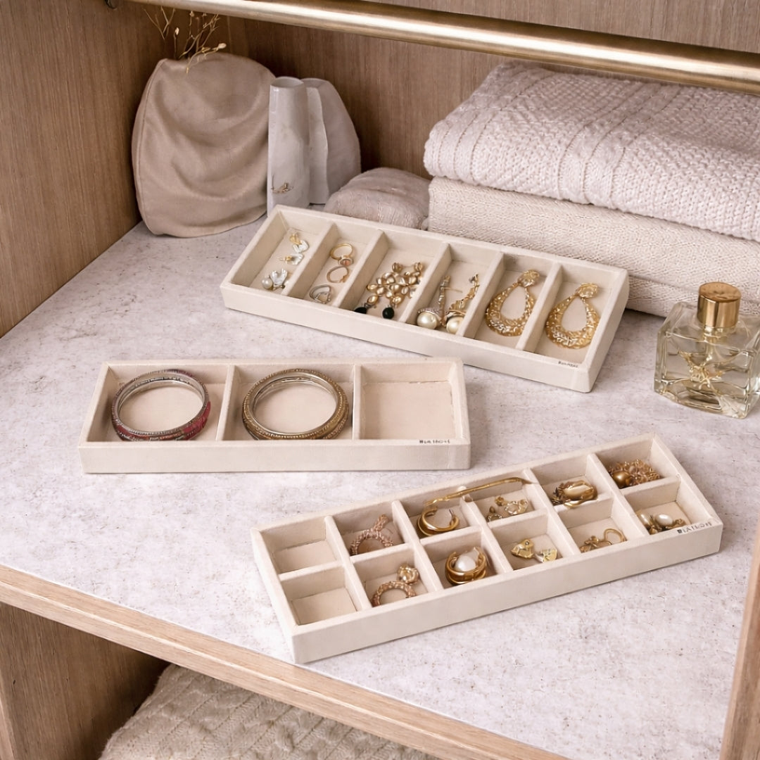 12 6 3 grid jewellery tray combo for home and wardrobe organisation.