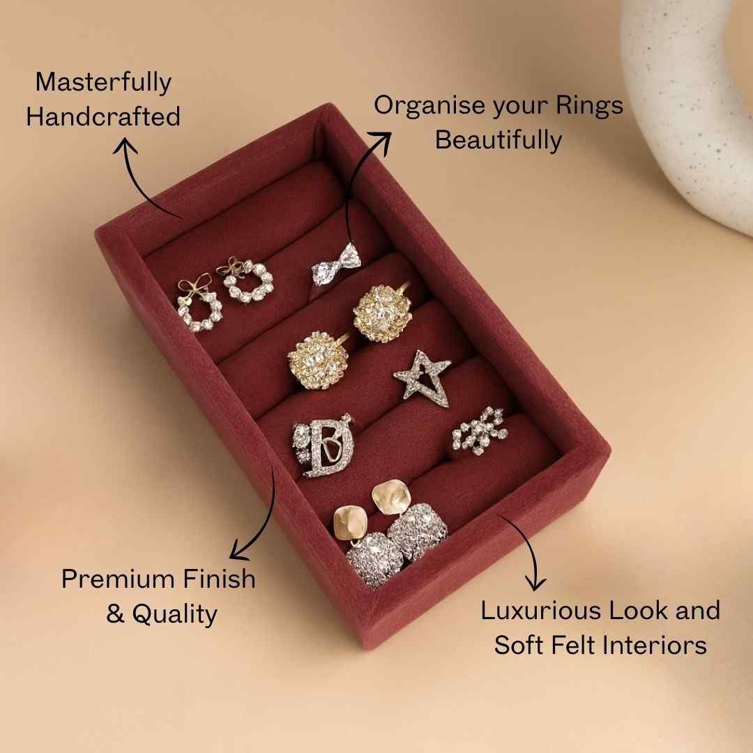 Nano Ring Tray – Velvet Jewellery Organiser for Rings & Studs