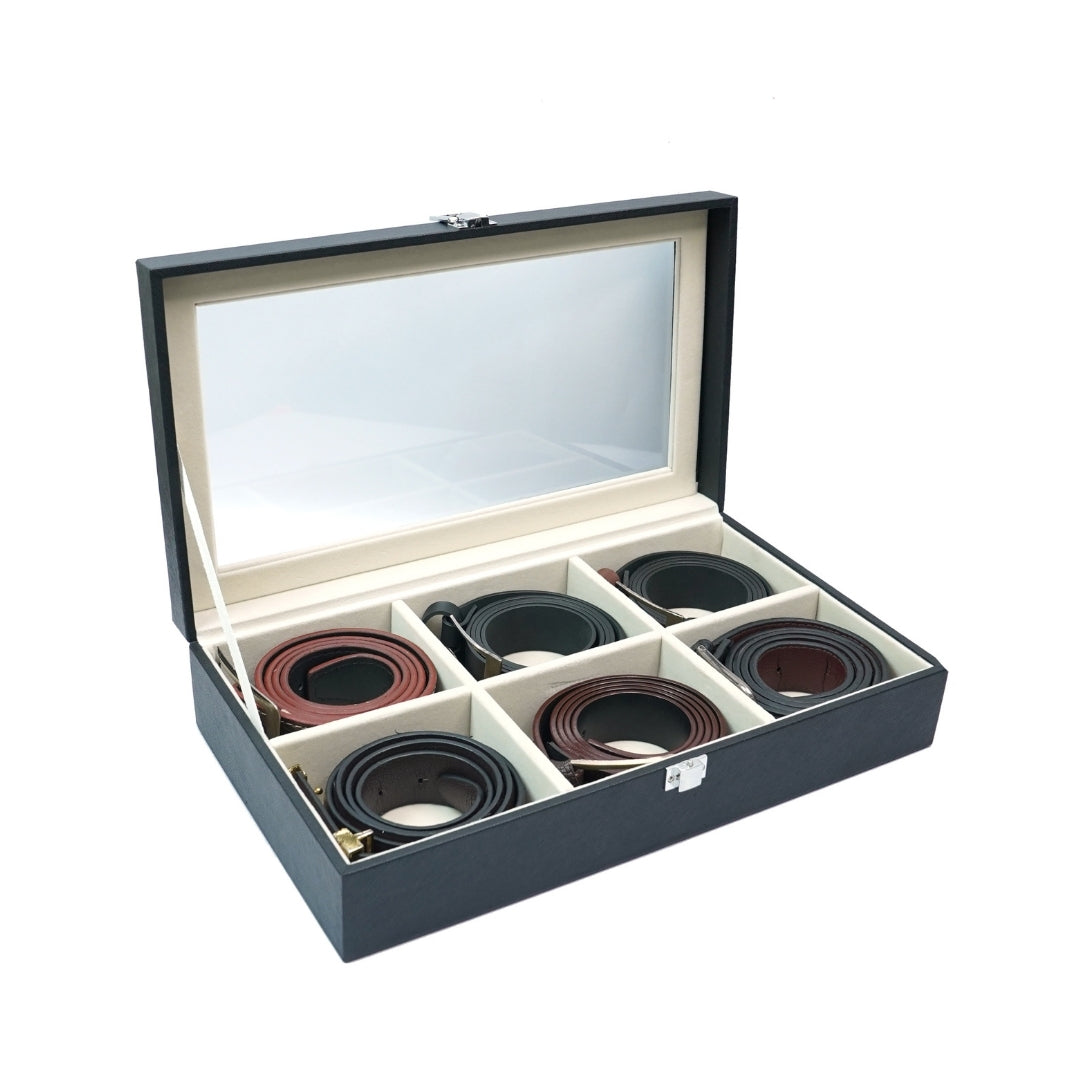 TBT Belt Organiser Box With Glass Top