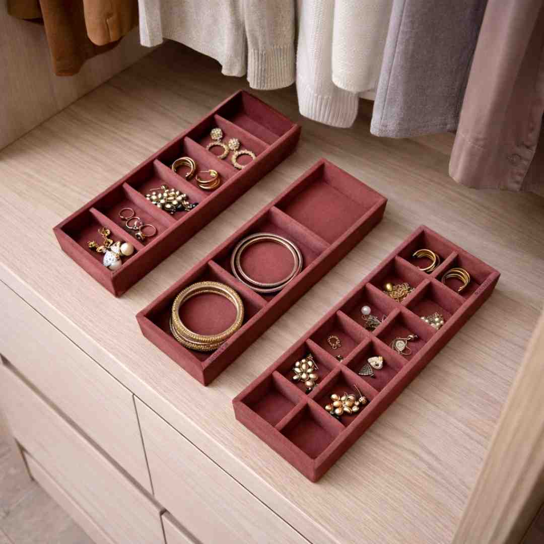 Premium Jewellery Storage Set – 12, 6 & 3 Grid Organizers