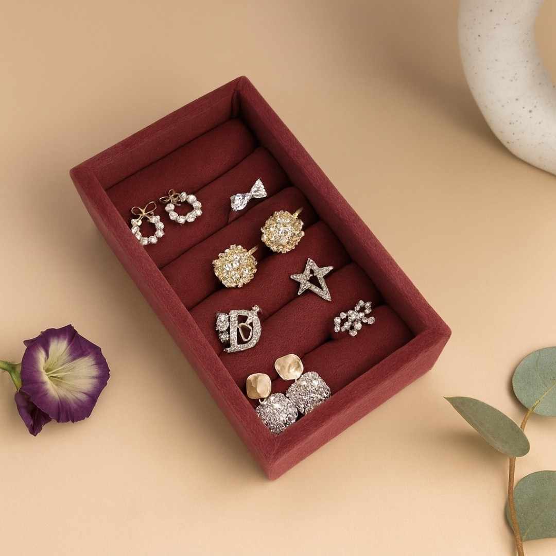 Nano Ring Tray – Velvet Jewellery Organiser for Rings & Studs