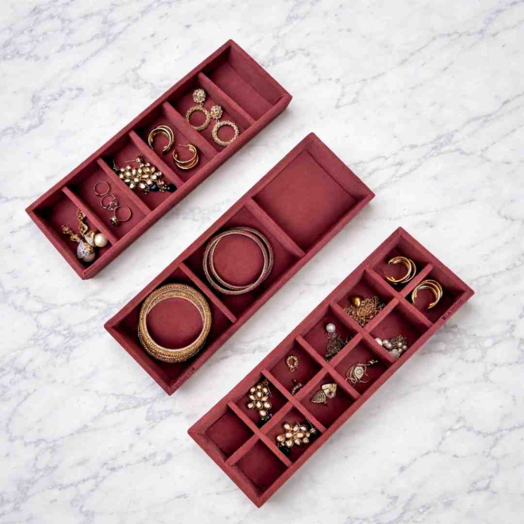 Premium Jewellery Storage Set – 12, 6 & 3 Grid Organizers