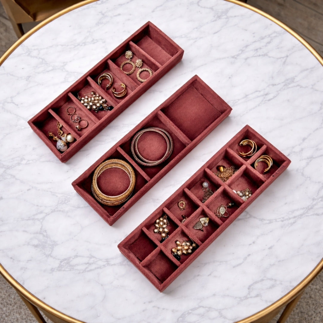 Premium Jewellery Storage Set – 12, 6 & 3 Grid Organisers