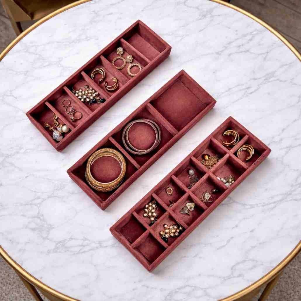 Premium Jewellery Storage Set – 12, 6 & 3 Grid Organizers