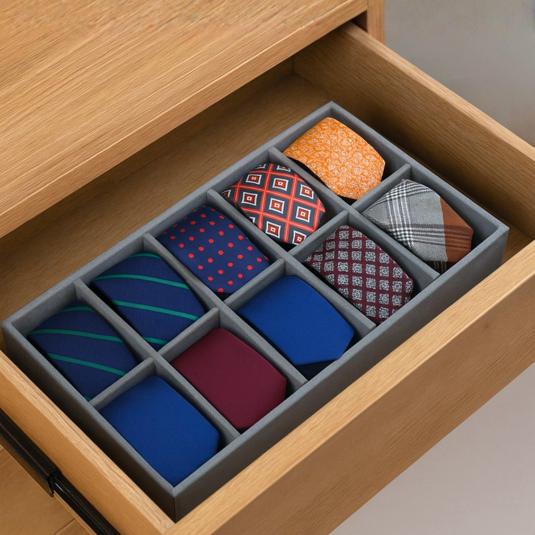 TBT 10 Slot Tie & Pocket Square Organiser Tray