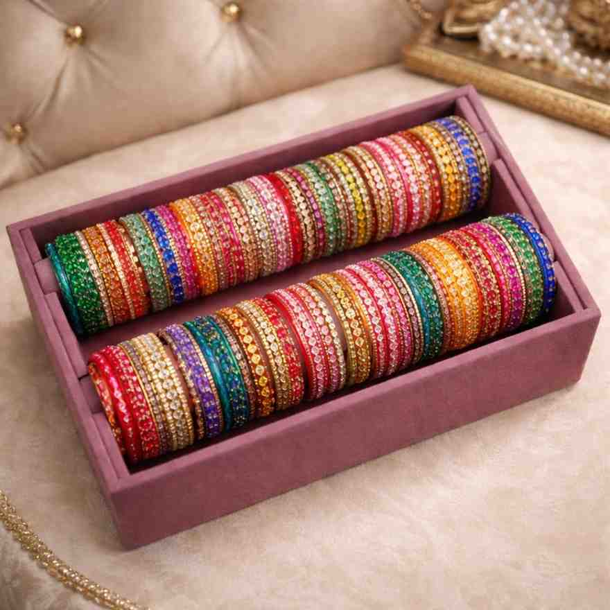 Double Rod Bangle Box – Elegant Storage for Bangles, Bracelets & Kada