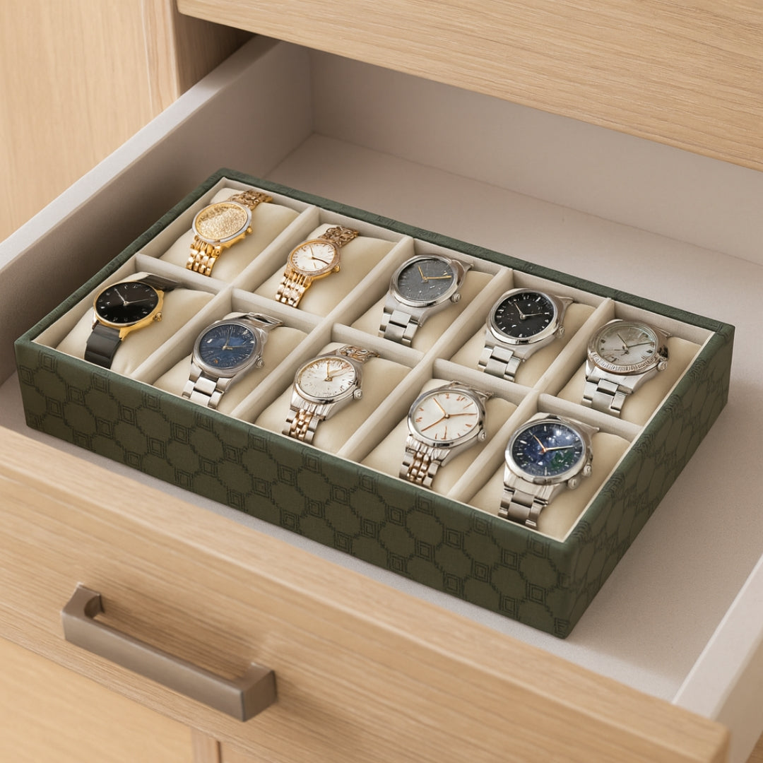 Designer 10-Slot Watch Tray