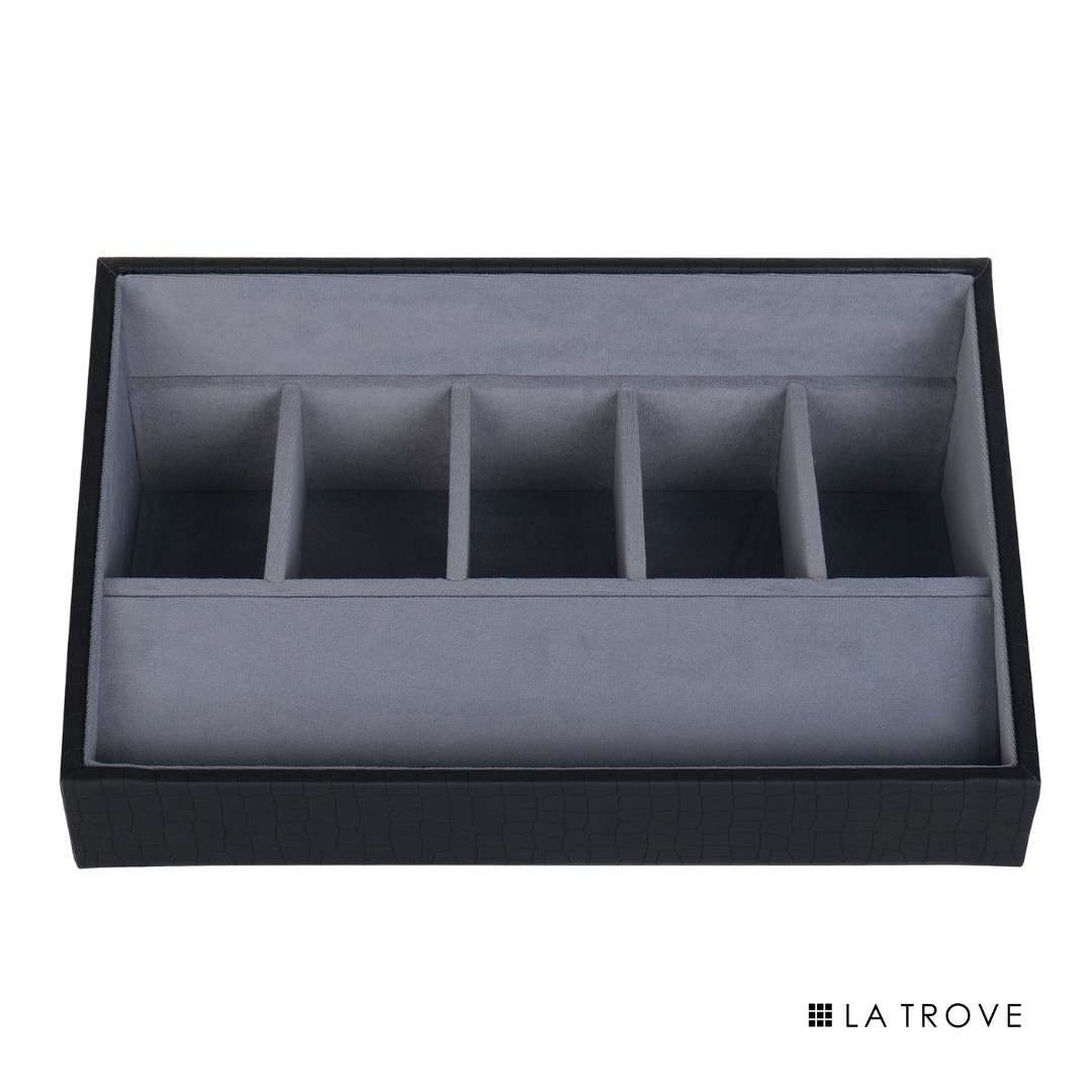 5 Slot Luxury Vegan Leather Belt Tray