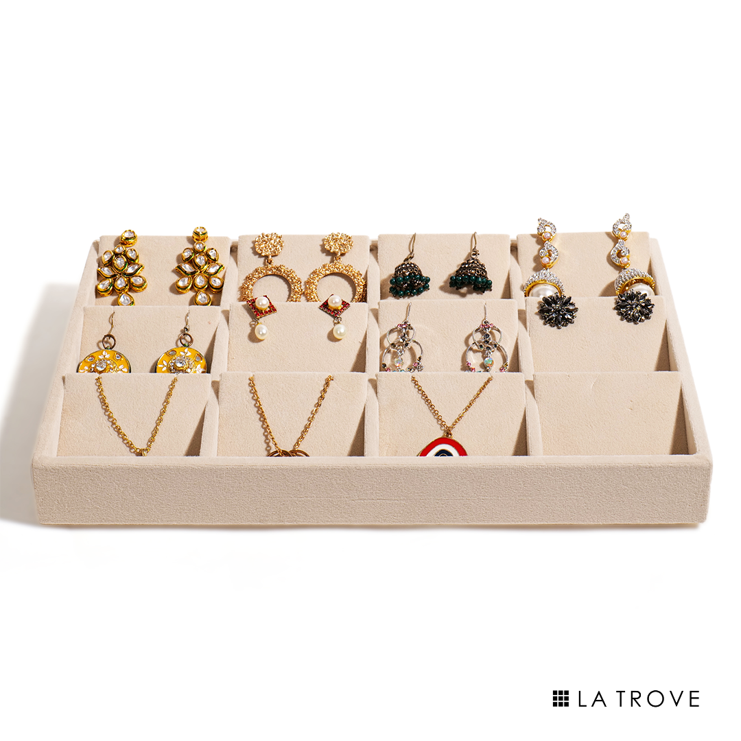 Luxury Velvet Earrings Jewellery Tray