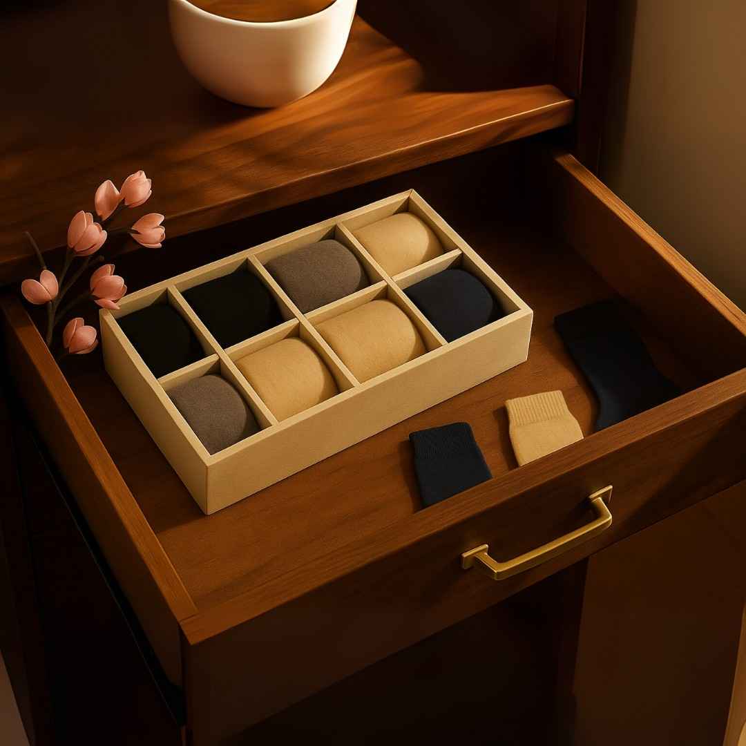 8 Slot Socks Organiser Tray