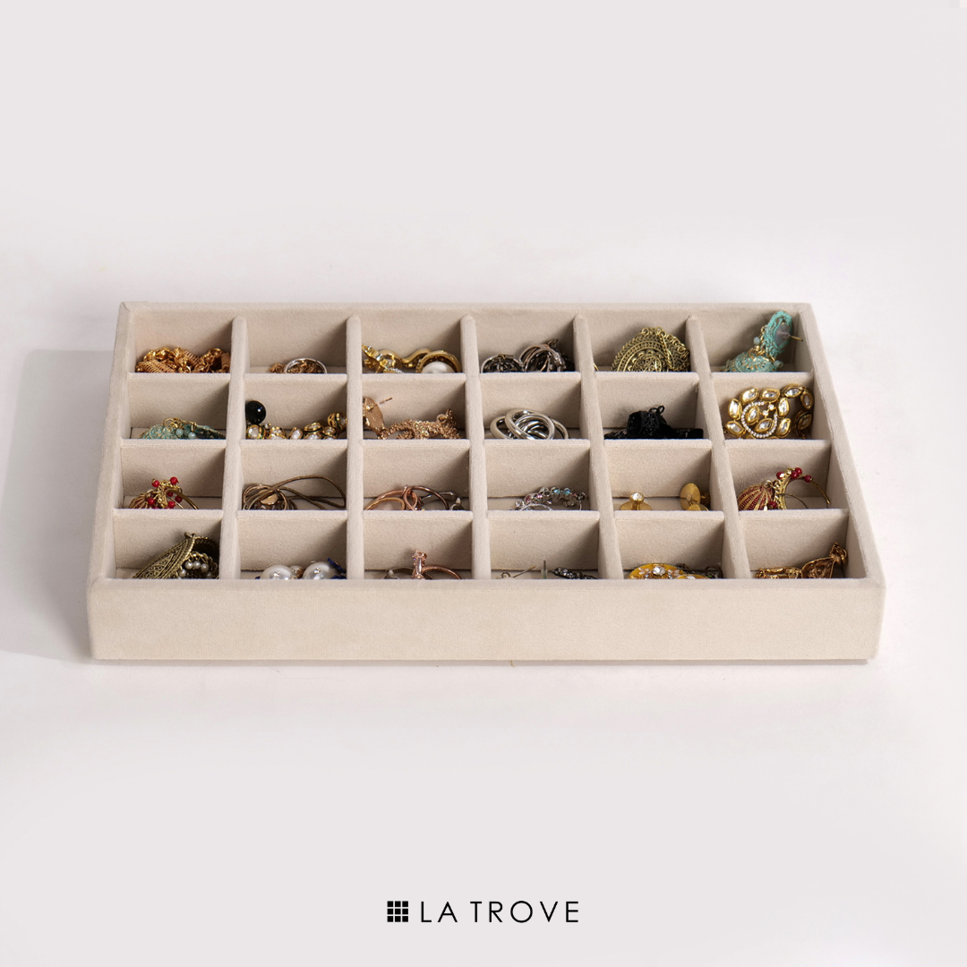 Luxury 24 Grids Jewellery Tray