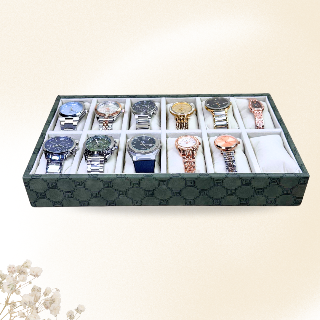 Designer 12-Slot Watch Tray