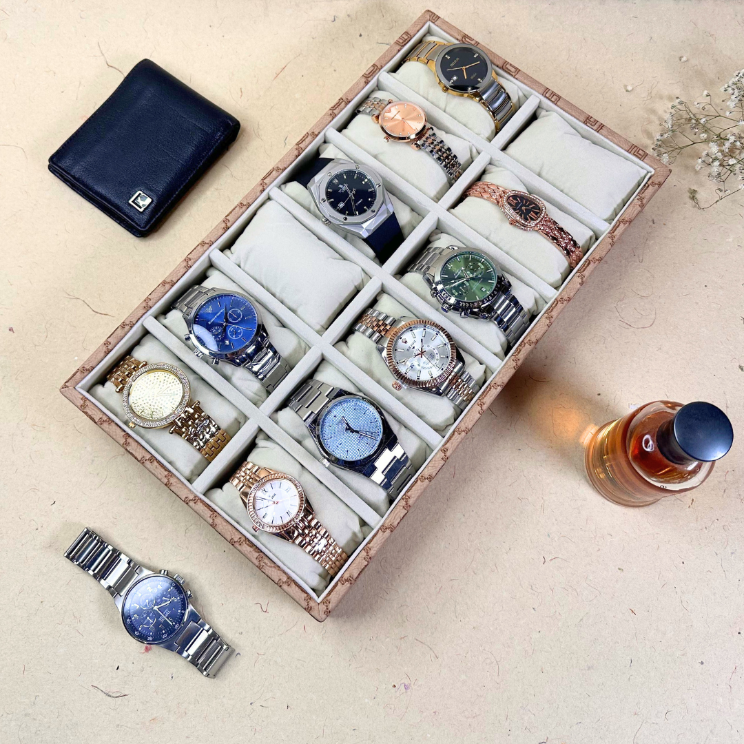 Designer 12-Slot Watch Tray
