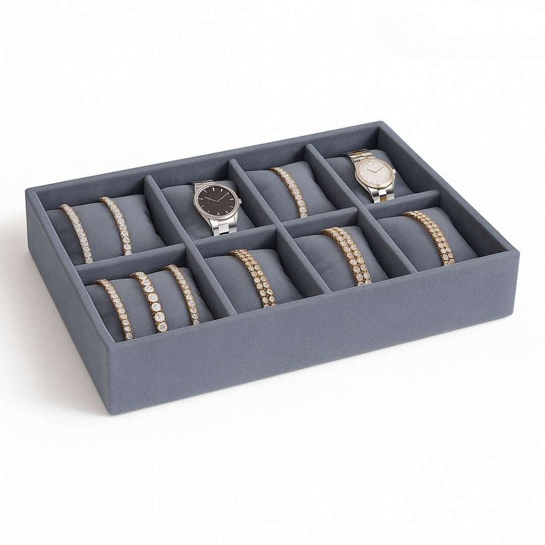 8 Slot Velvet Bracelet Tray Organiser