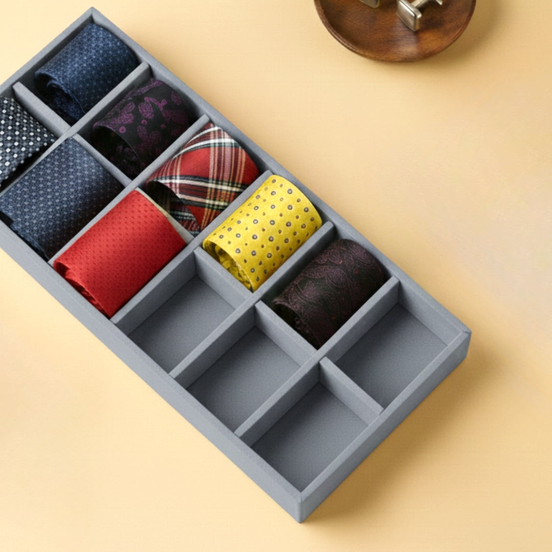 12 Slot Tie Tray for Ties, Scarves & Belts