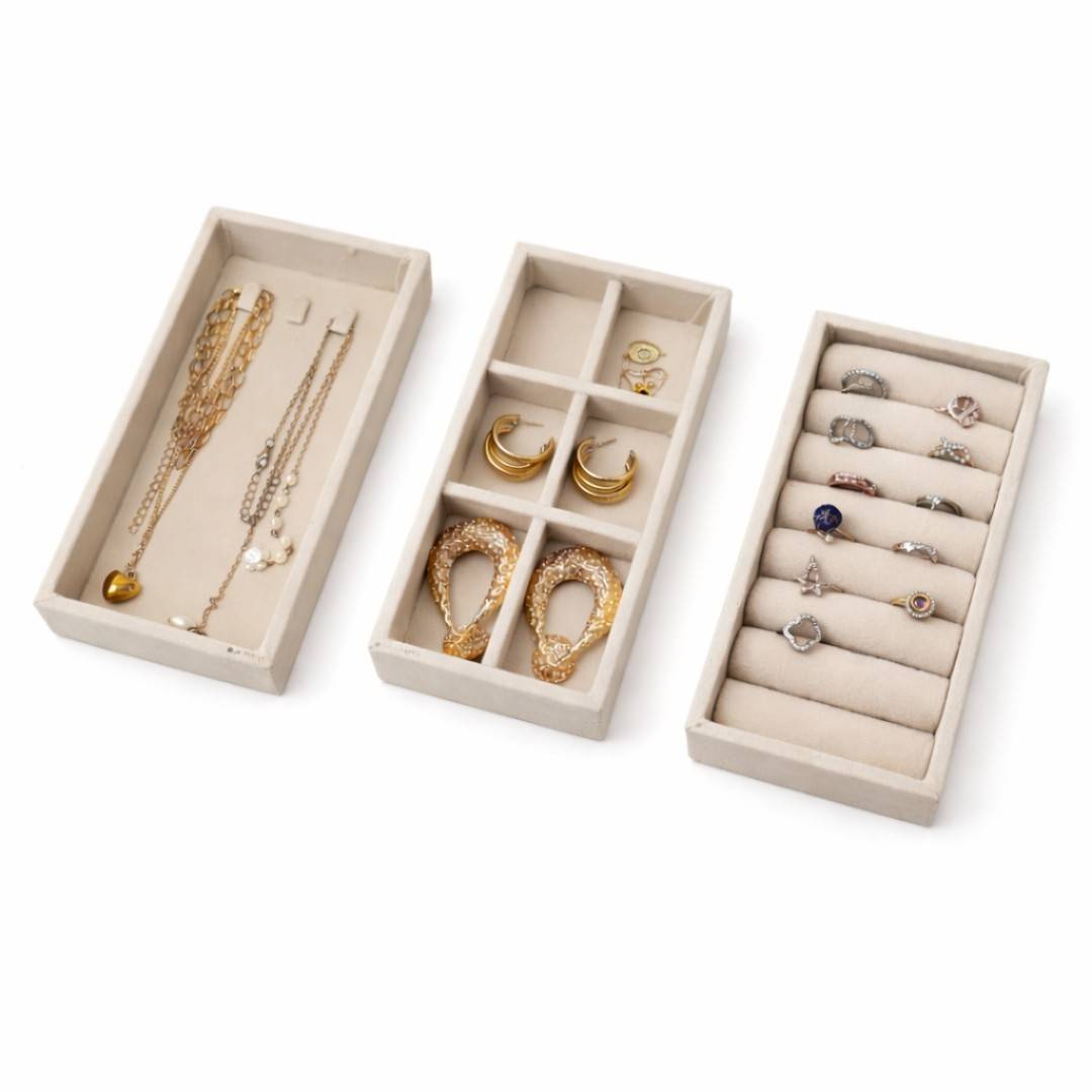 Ring, 6 Grid & Chain Jewellery Tray Organiser