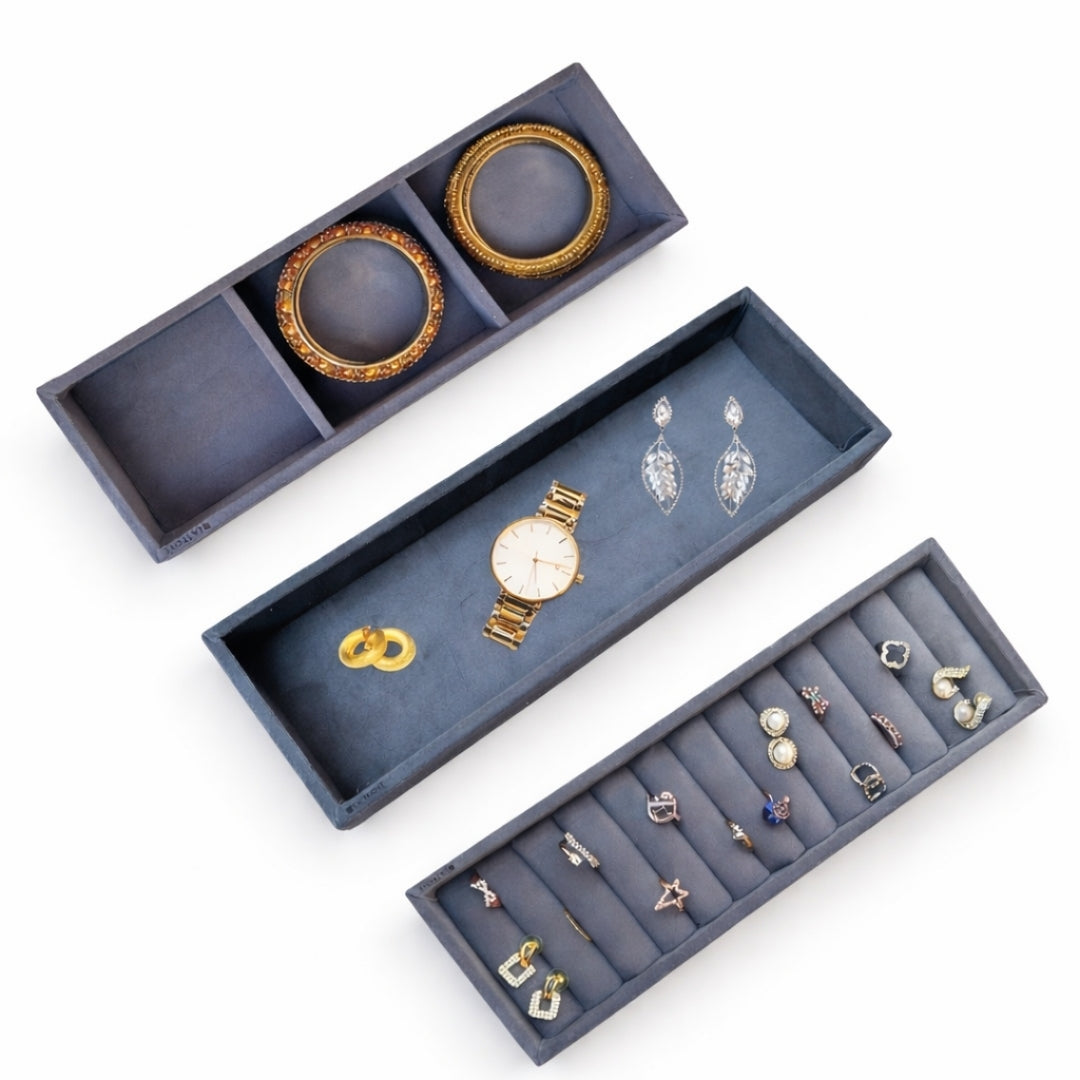 Jewellery Tray Combo – Ring, 3 Grid & Plain Organiser