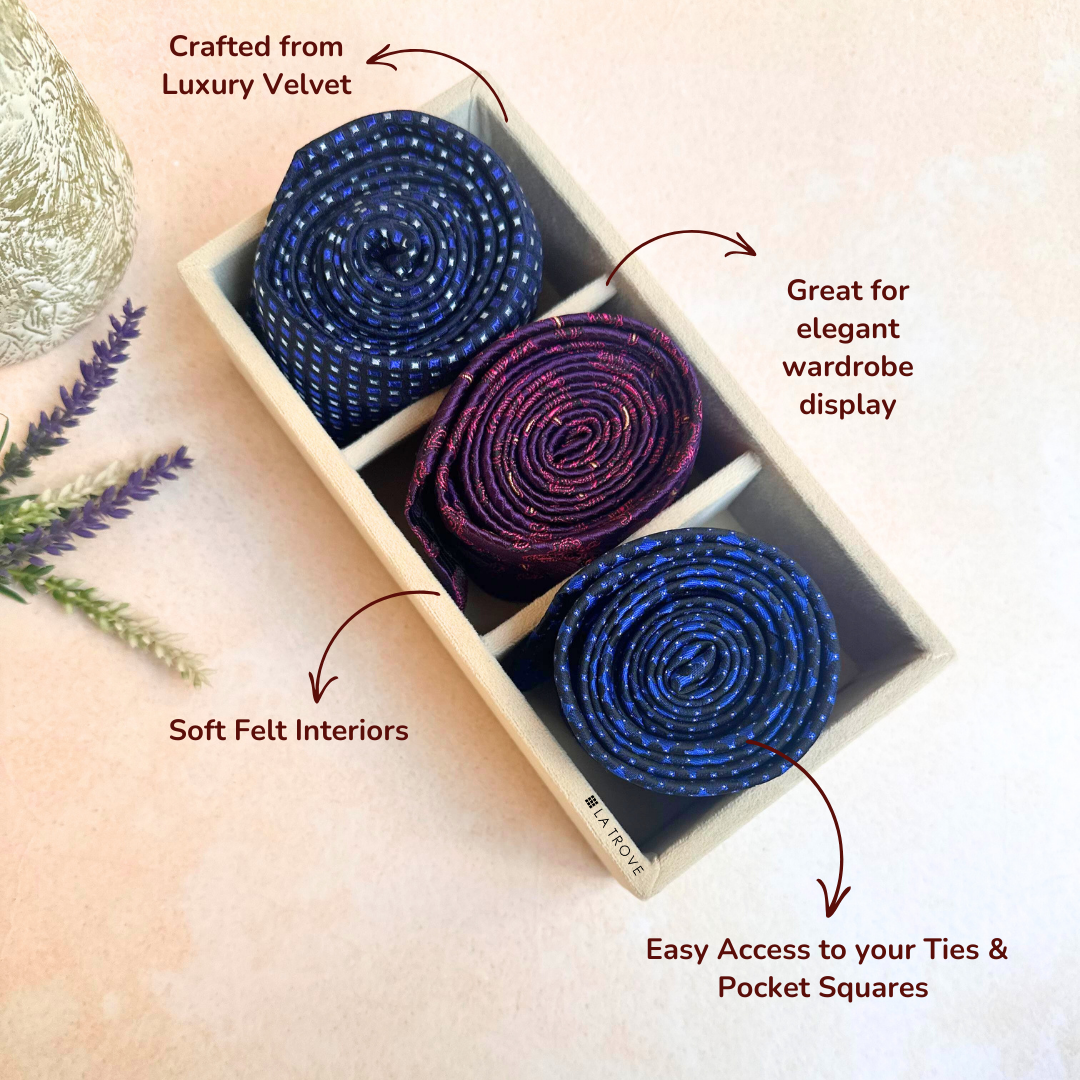 3 Slot Mini Tie & Pocket Square Tray (Mini)