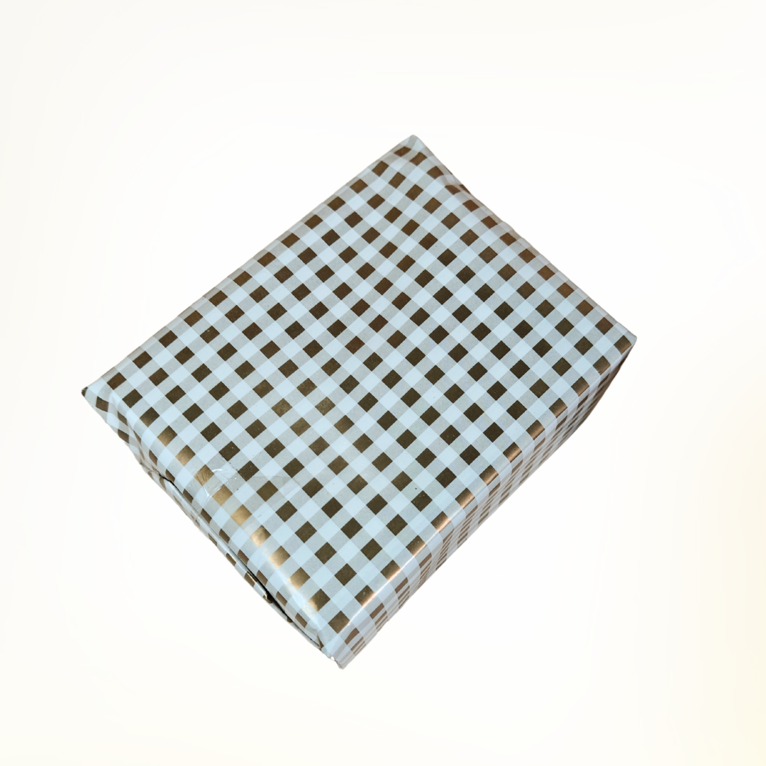 Golden Checks Packing Paper