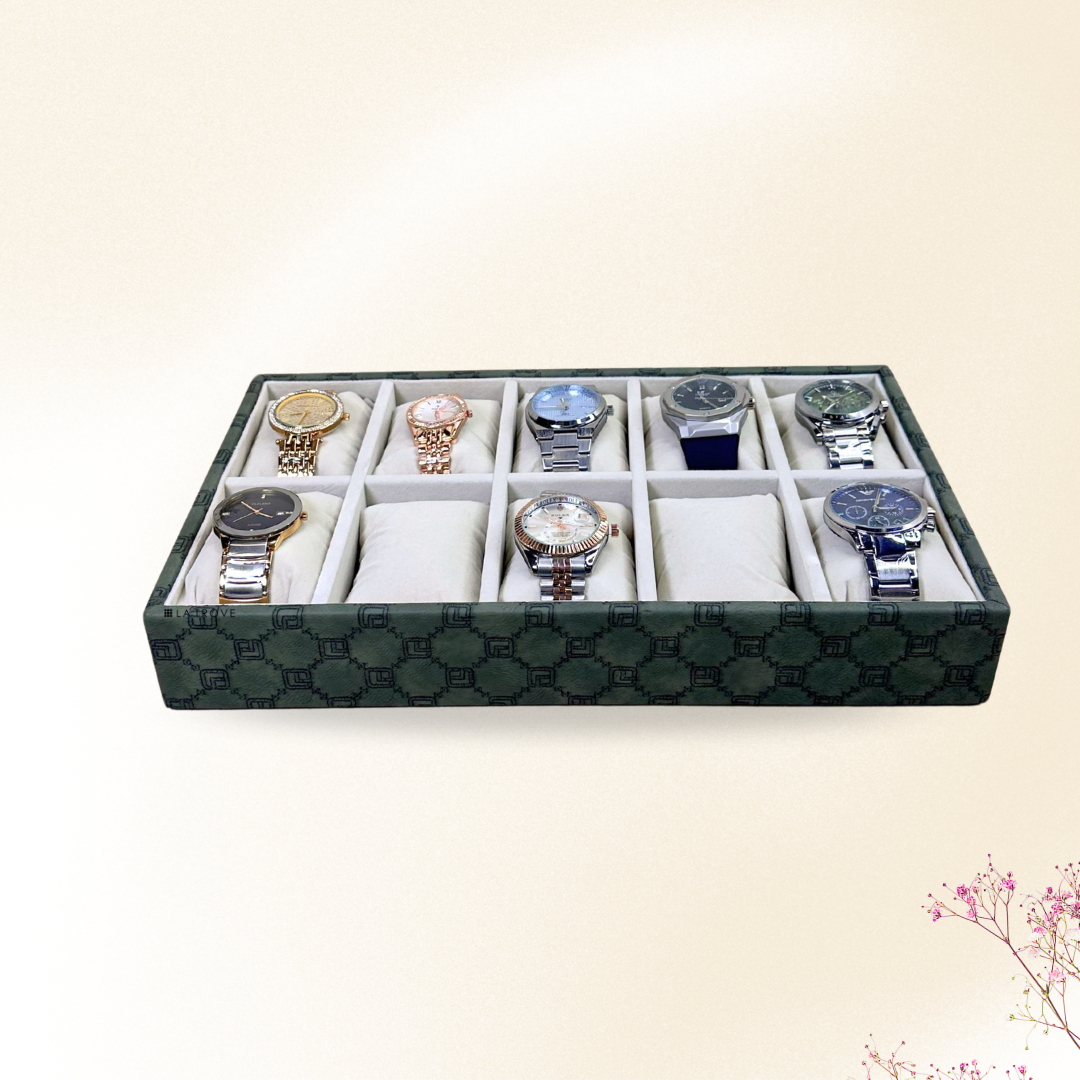 Designer 10-Slot Watch Tray