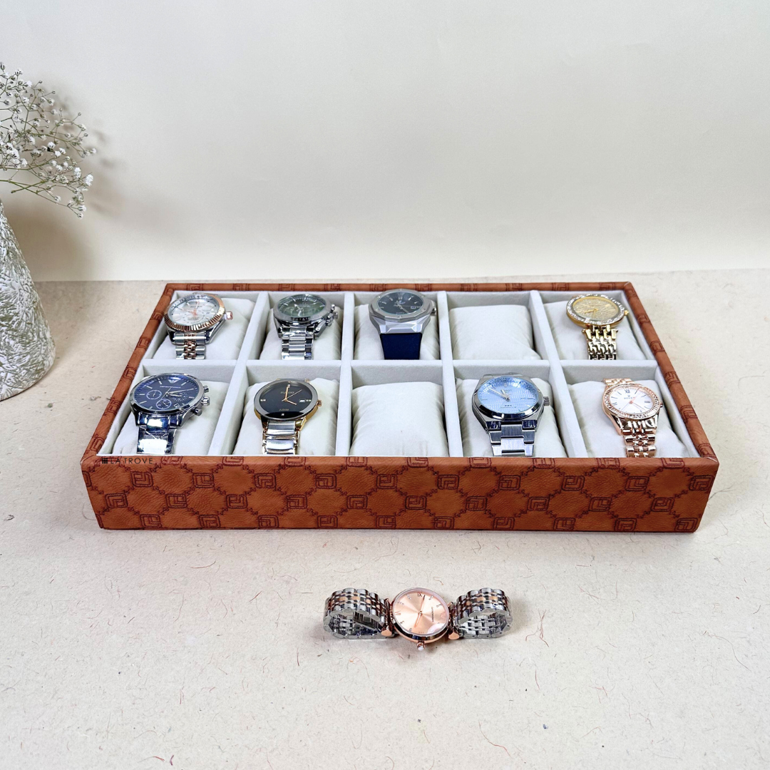 Designer 10-Slot Watch Tray