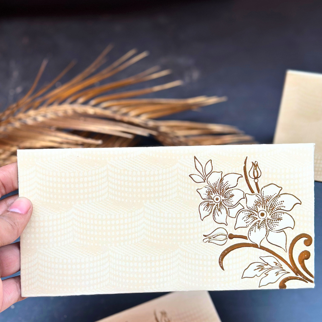 Golden Flower Printed Cash Envelopes – La Trove.