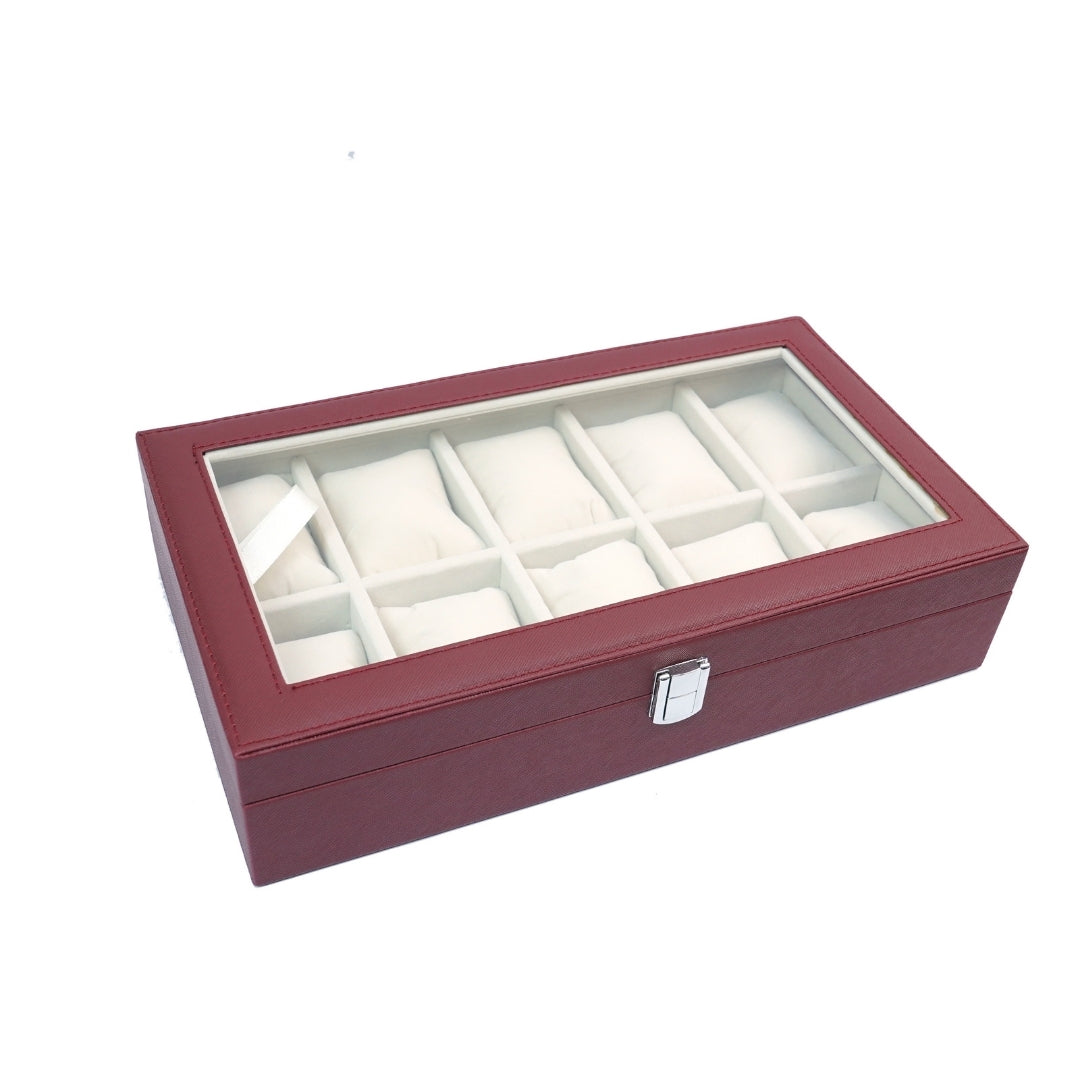 TBT 10 Slot Watch Box With Glass Top