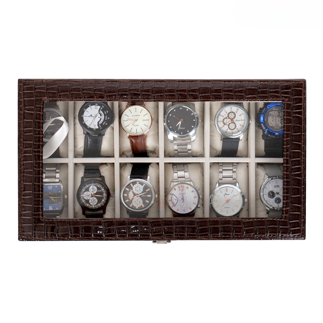 12 Slot Watch Box ( With Glass Top)