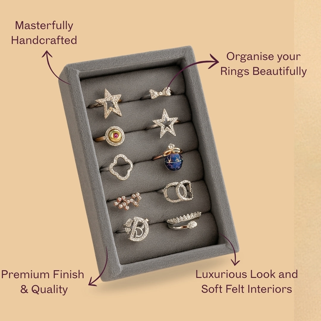 Nano Ring Tray – Velvet Jewellery Organiser for Rings & Studs