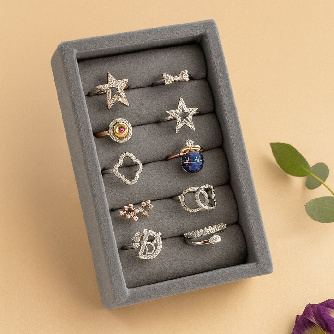 Nano Ring Tray – Velvet Jewellery Organiser for Rings & Studs