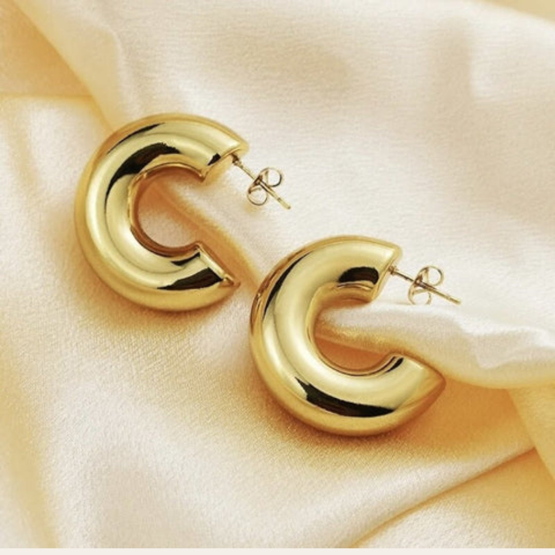 Chunky Gold Hoop Earrings