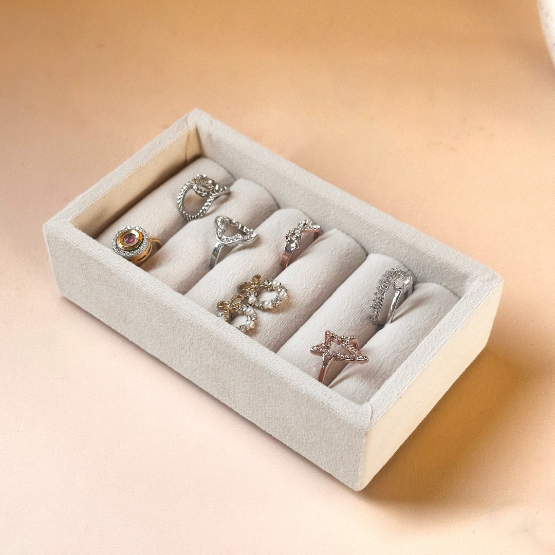 Nano Ring Tray – Velvet Jewellery Organiser for Rings & Studs