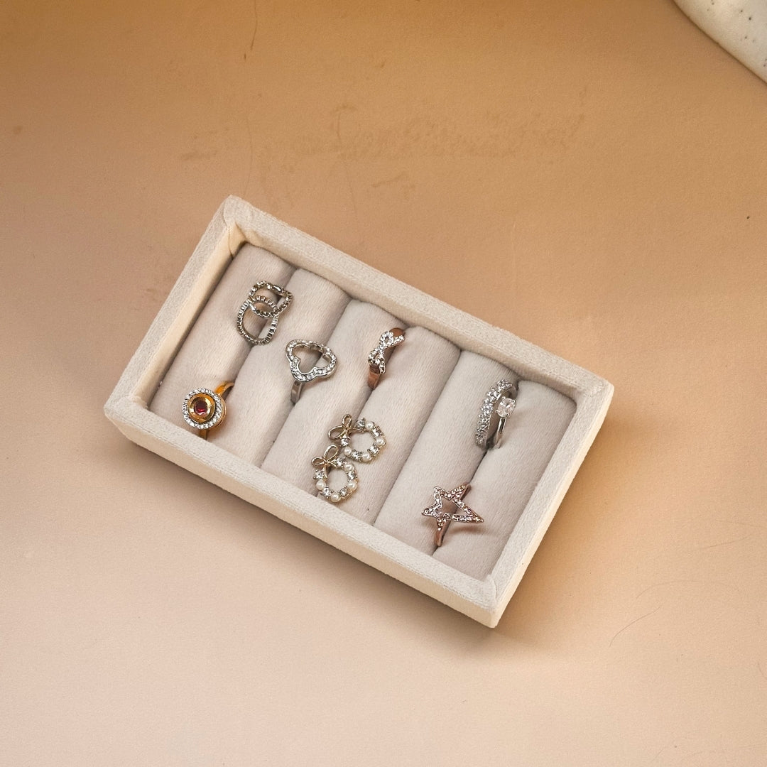 Nano Ring Tray – Velvet Jewellery Organiser for Rings & Studs