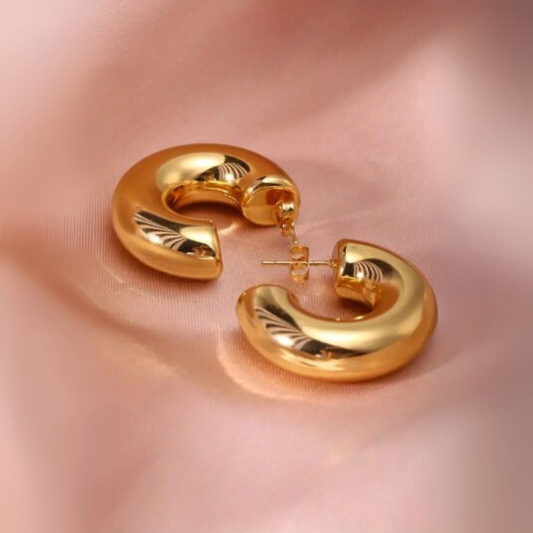 Chunky Gold Hoop Earrings