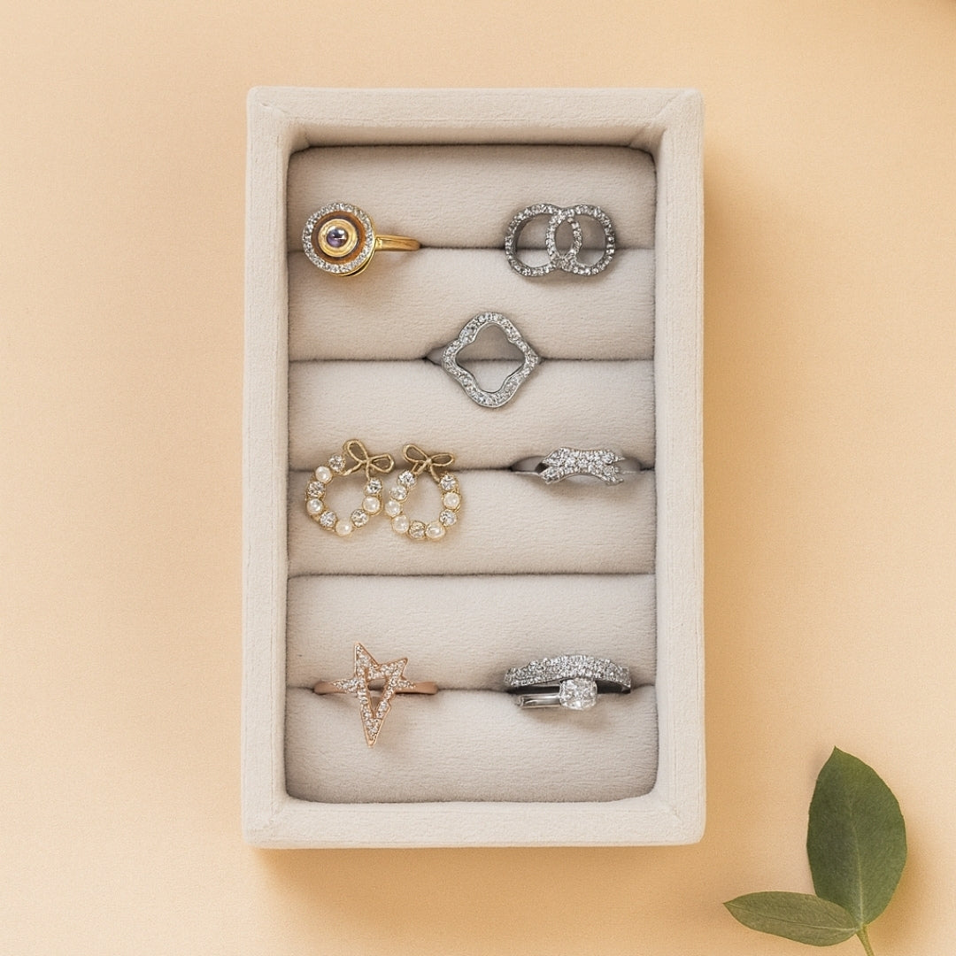 Nano Ring Tray – Velvet Jewellery Organiser for Rings & Studs