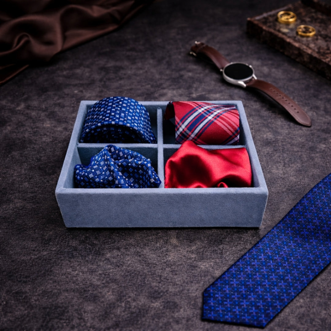 4 Slot Tie & Pocket Square Tray