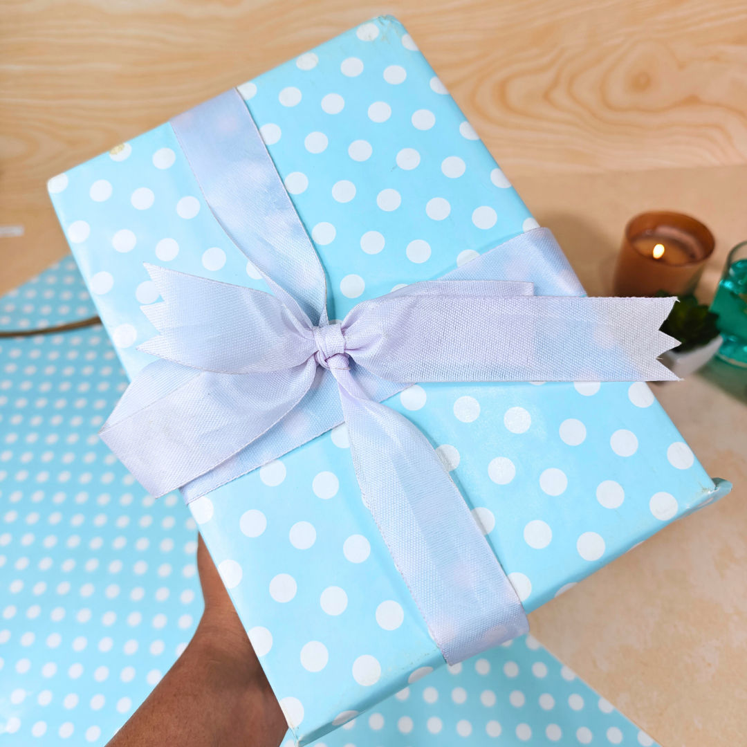 Blue Polka Dots Packing Paper