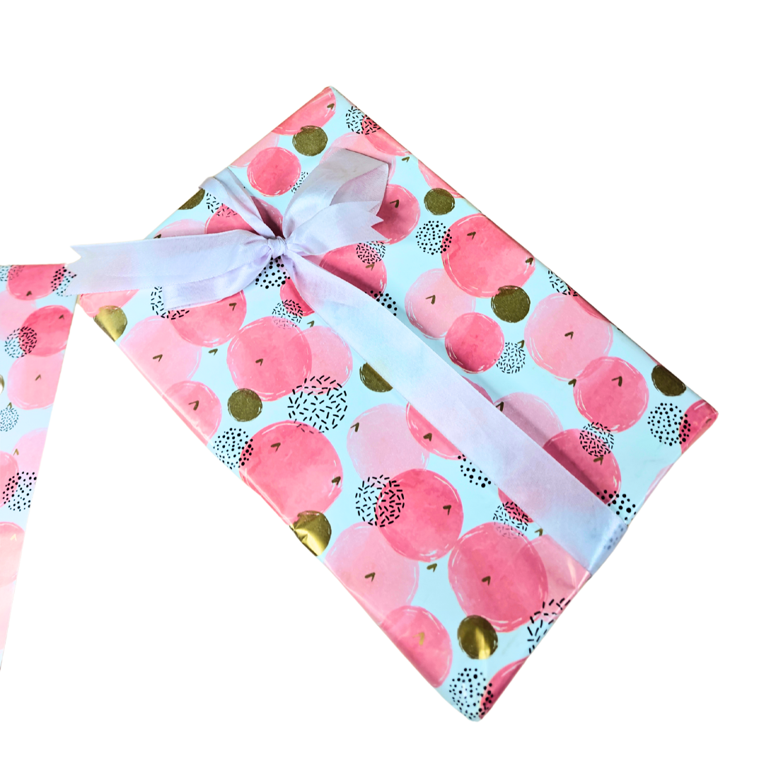 Pink Bubbles Packing Paper