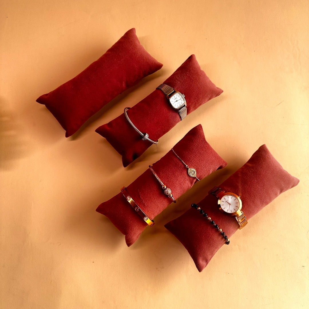 Pack of 7 Luxury Long Velvet Pillow Inserts for Bracelete & Jewellery Trays