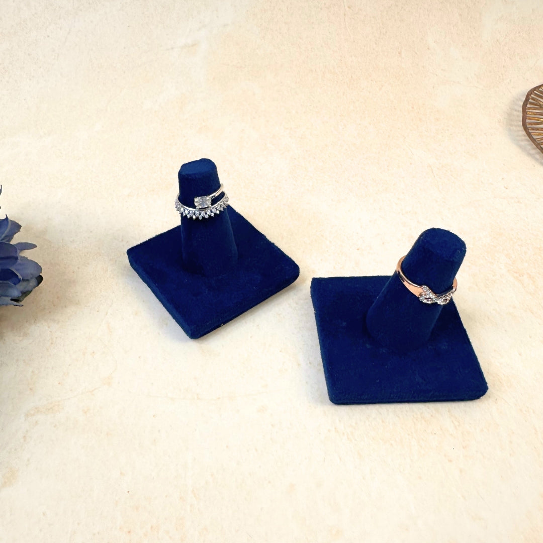 Premium Velvet Finger Ring Holder Stand