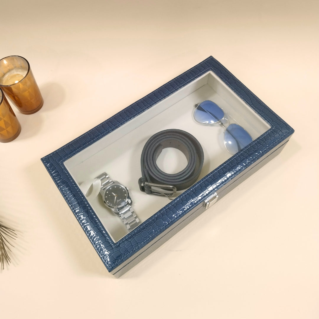 Plain Jewellery & Accessory Organiser Box with Glass Lid