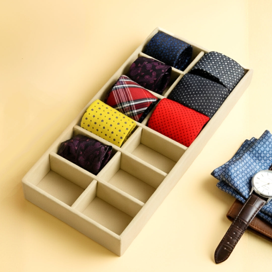 12 Slot Tie Tray for Ties, Scarves & Belts
