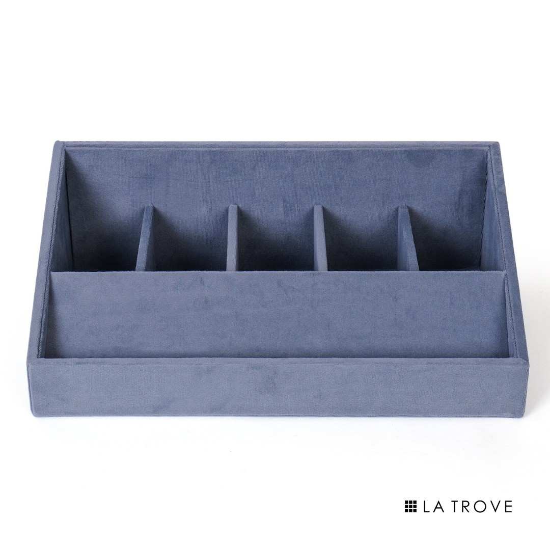 5 Slot Luxury Velvet Belt Tray