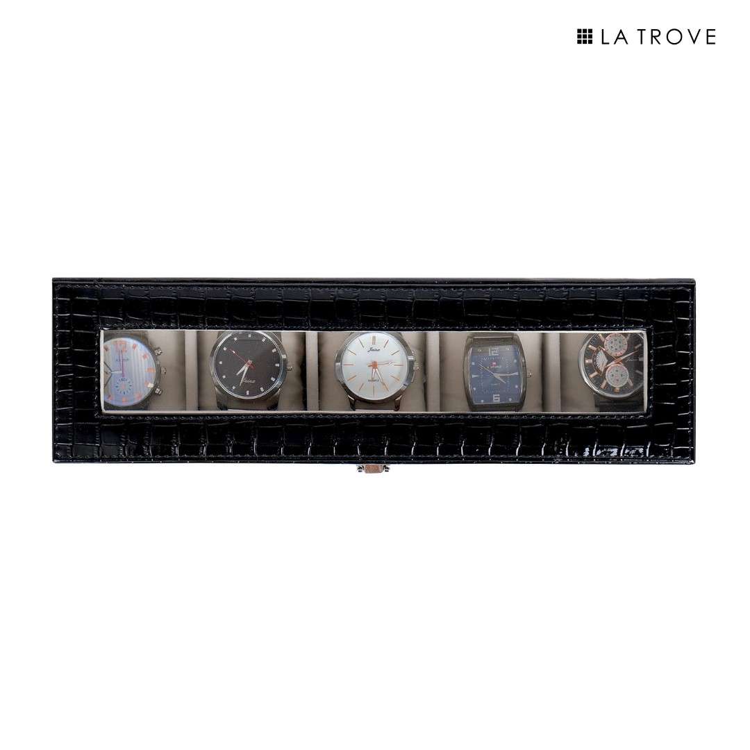 5 Slot Watch Box (With Glass Top)