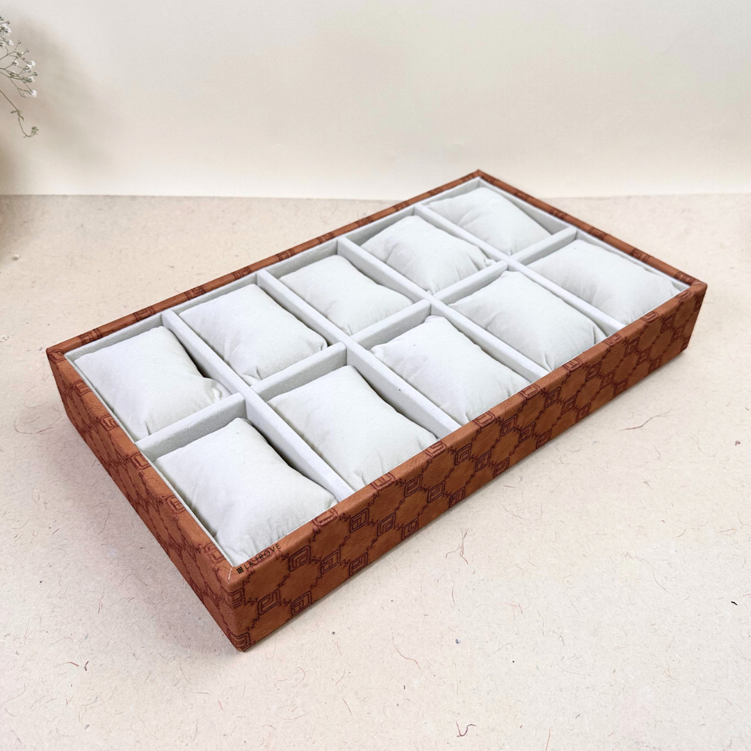 Designer 10-Slot Watch Tray