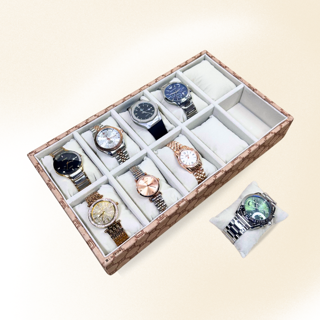 Designer 10-Slot Watch Tray