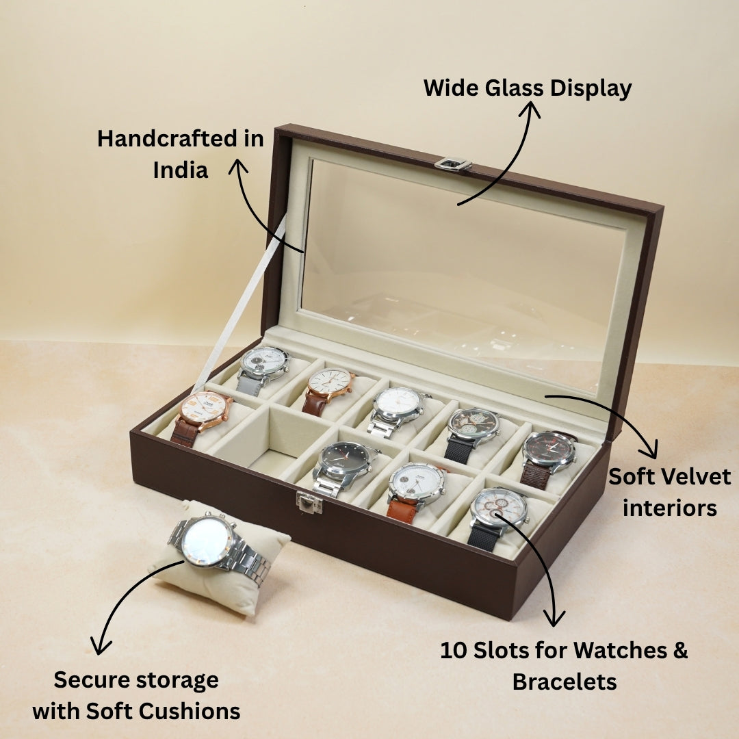TBT 10 Slot Watch Box With Open