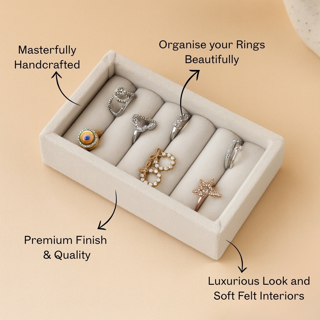 Nano Ring Tray – Velvet Jewellery Organiser for Rings & Studs