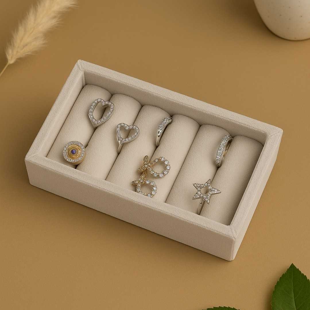 Nano Ring Tray – Velvet Jewellery Organiser for Rings & Studs