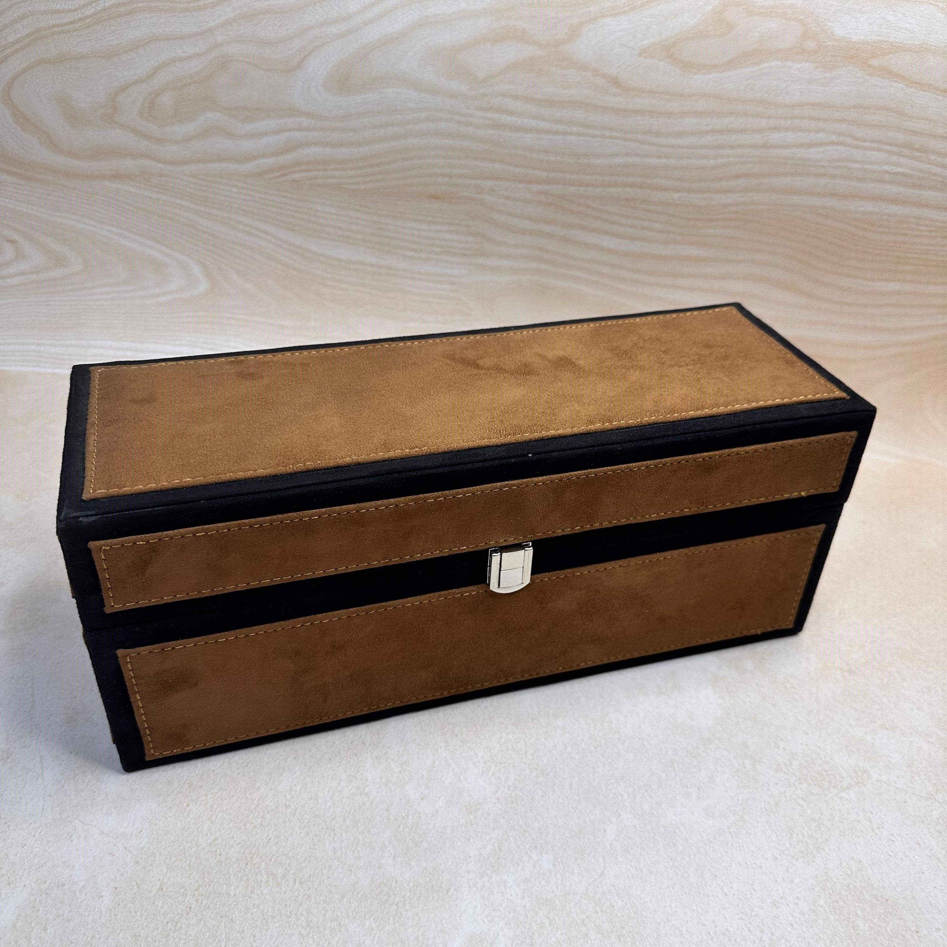 Brown dual-tone 5-slot belt organizer box – Latrove.